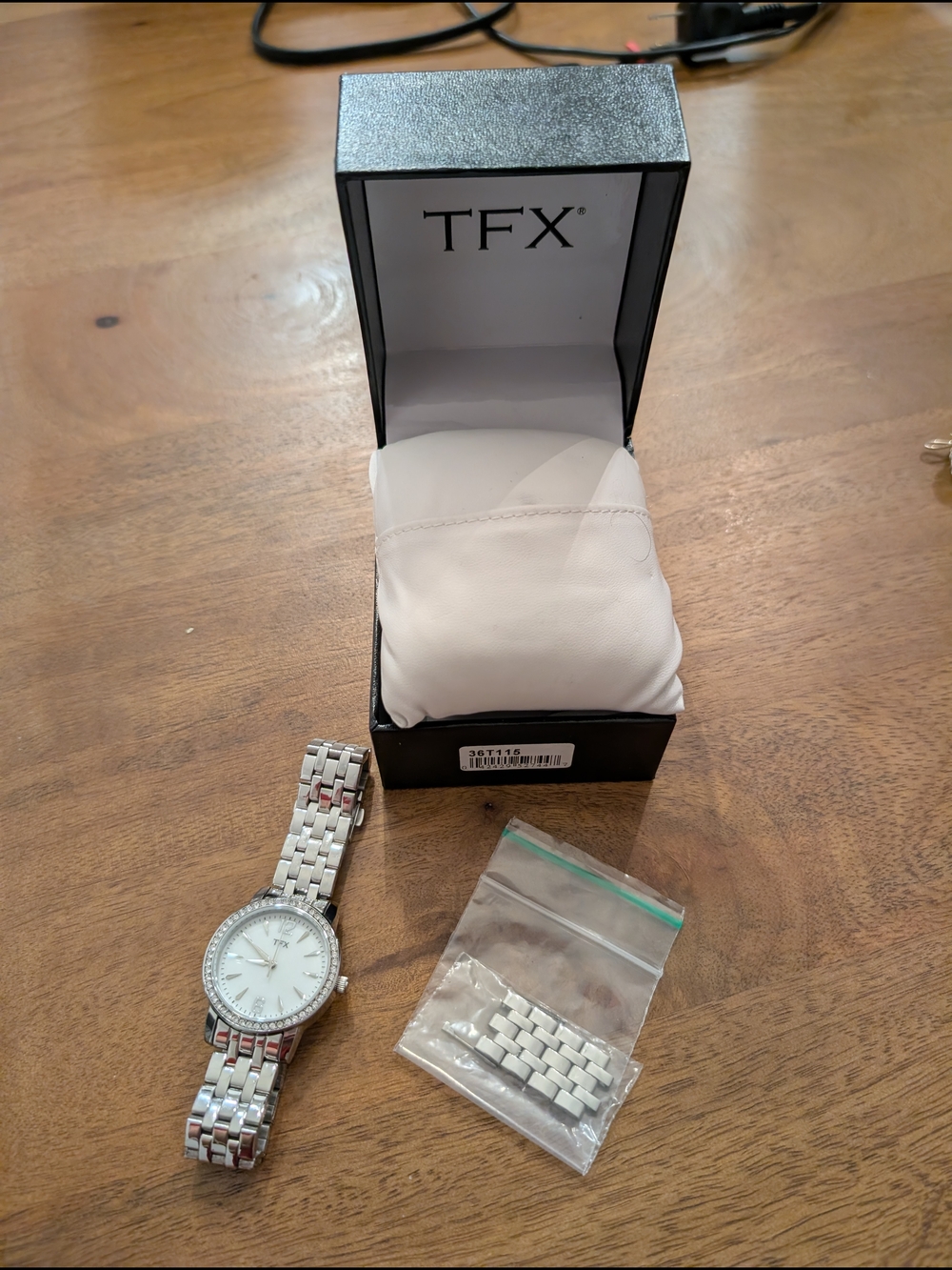 Men’s Silver Stainless Steel Watch with Crystal Bezel